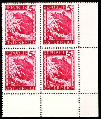 Österreich 1945 Nr 740 postfrisch Viererblock ECKE-URE X36BC7A