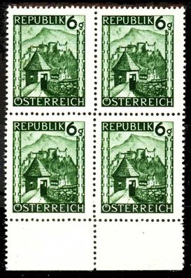 Österreich 1945 Nr 741 postfrisch Viererblock URA X36BC46