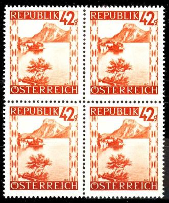 Österreich 1945 Nr 758 postfrisch Viererblock X36BD12