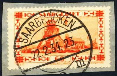 Saargebiet 1930 Nr 143 gestempelt Briefstück zentrisch X3F29D2