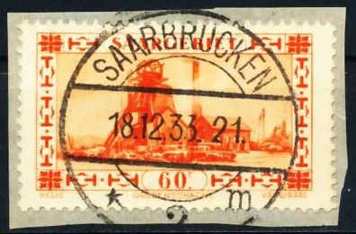 Saargebiet 1930 Nr 143 gestempelt Briefstück zentrisch X3F29EA