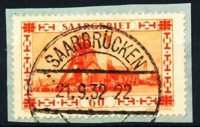 Saargebiet 1930 Nr 143 gestempelt Briefstück zentrisch X3F29F6