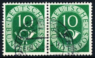 BRD DS Posthorn Nr 128 gestempelt WAAGR PAAR X46B512