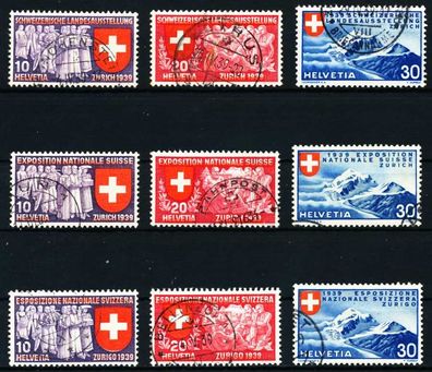 Schweiz 1939 Nr 335-343 gestempelt X4C98BE