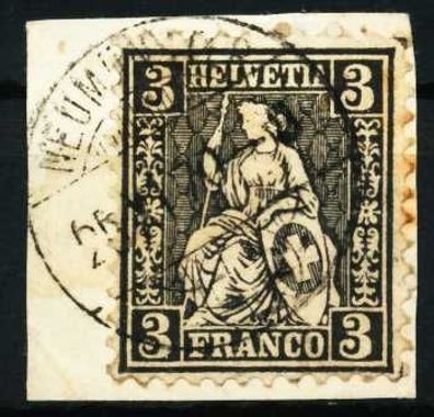 Schweiz Sitzende Helvetia VON 1862 Nr 21a ZENTR X4FADFE