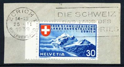 Schweiz 1939 Nr 337 gestempelt Briefstück X505A86