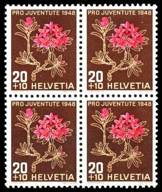 Schweiz PRO Juventute Nr 516 postfrisch Viererblock X54BBA6