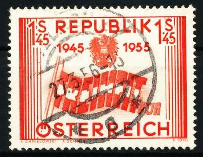 Österreich 1955 Nr 1014 zentrisch gestempelt X56179E