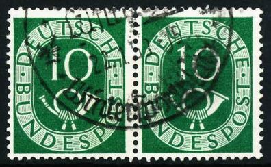 BRD DS Posthorn Nr 128 gestempelt WAAGR PAAR X57A6E2