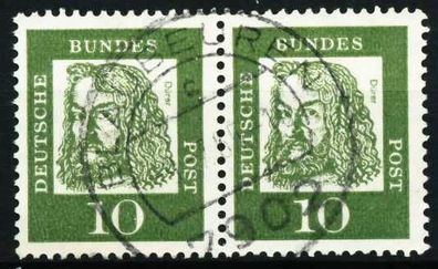 BRD DS BED. DEUT. Nr 350y zentrisch gestempelt WAAGR PAAR X580C02