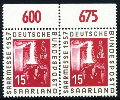 SAAR OPD 1957 Nr 400 postfrisch WAAGR PAAR ORA X5F6EEA