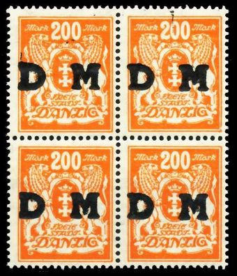 DANZIG Dienstmarken Nr 38 postfrisch Viererblock X60D716