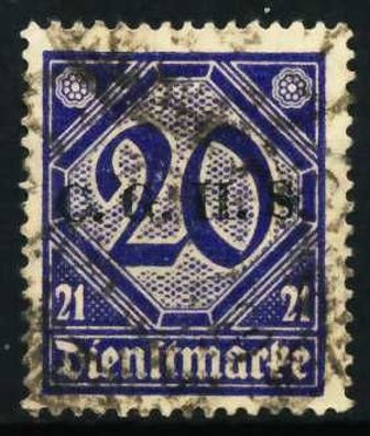 Deutsches-reich DIENST Nr 19a gestempelt X63A01A