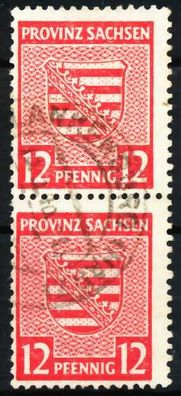 SBZ PROV. Sachsen Nr 79Ya zentrisch gestempelt SENKR PAAR X659586