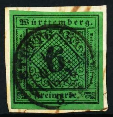 Württemberg Ausgabe VON 1851 Nr 3IIa zentrisch gestempelt BR X677722