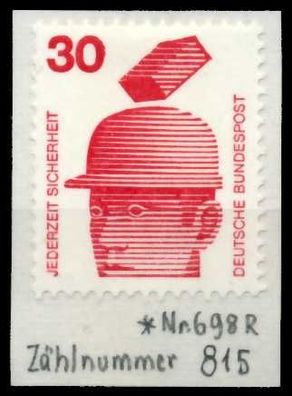 BRD DS Unfallv Nr 698ARa ungebraucht X67B45E