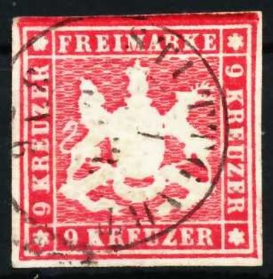 Württemberg Ausgabe VON 1859 Nr 14 zentrisch gestempelt gepr X681876