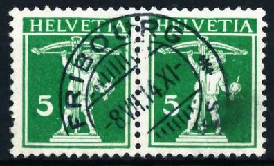 Schweiz 1909 Nr 113III zentrisch gestempelt WAAGR PAAR X6970CA