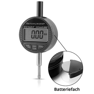Stahlwerk Digitale Messuhr Messtaster mit 0-12,7 mm (0,5") Messbereich