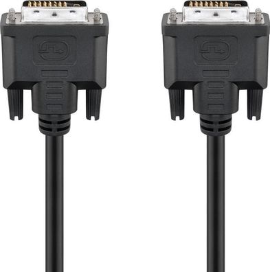 Goobay DVI-D Full HD Kabel Dual Link, Nickel, 2 m, Schwarz - DVI-D-Stecker Dual-Li...