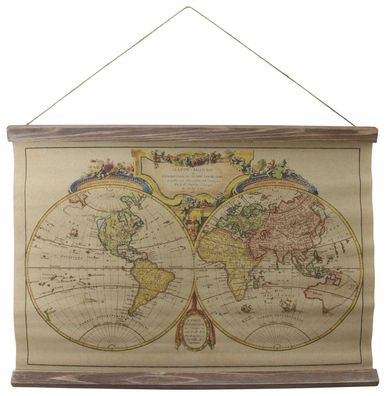 Landkarte Weltkarte historische Karte Wandkarte Antik-Stil Mappe Monde