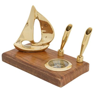 Stiftehalter Schreibtisch Kompass Boot Schiff Segelschiff Maritim Antik-Stil