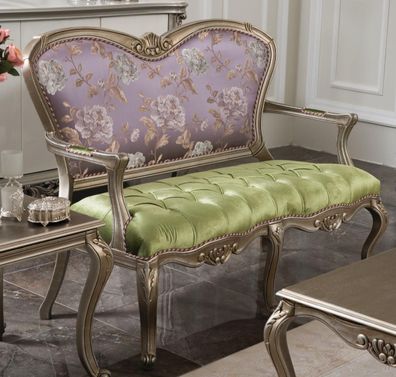 Barock Rokoko Design Bank Sofa Bunte Bänke Couch Klassische Möbel Chesterfield