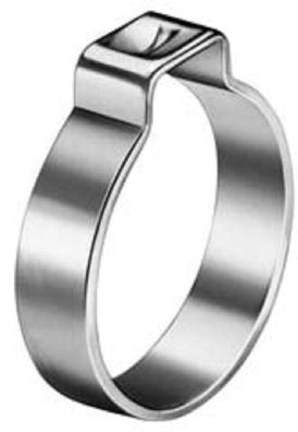 10 Edelstahl 1-Ohr Klemmen ohne Einlage 5,1 Klemmt 4,1-5,1mm Einohrklemme