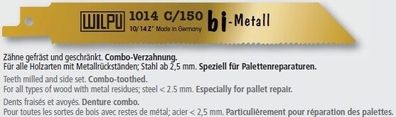 100x Reciprosägeblatt alle Holzarten mit Metallrückständen Sägeblatt 150mm 1014C