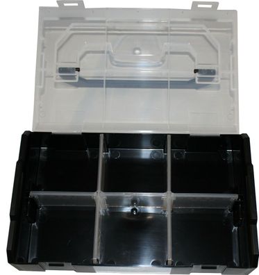 L-BOXX Mini schwarz - Deckel transparent - unterteilbar - geschlossen einsehbar