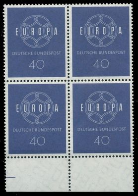 BRD BUND 1959 Nr 321 postfrisch Viererblock URA X55832E