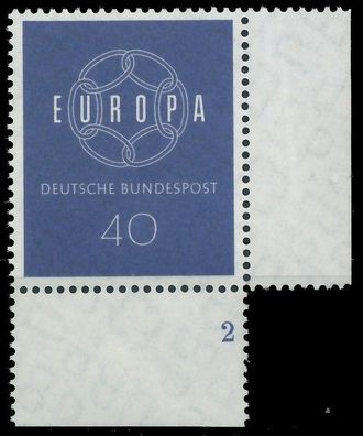 BRD BUND 1959 Nr 321 postfrisch Formnummer 2 X5583EE