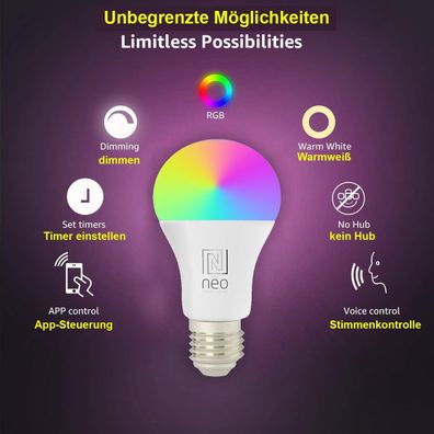 Smart Home LED Lampe E14 RGB + CCT Wifi wlan Glühbirne tuya alexa google kompatibel