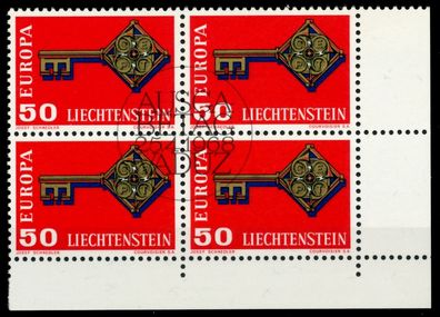Liechtenstein 1968 Nr 495 zentrisch gestempelt Viererblock E X6E940E