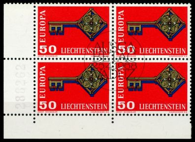 Liechtenstein 1968 Nr 495 zentrisch gestempelt Viererblock E X6E9442