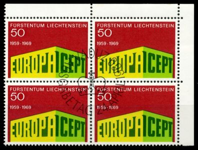 Liechtenstein 1969 Nr 507 zentrisch gestempelt Viererblock E X6E9492