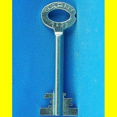 Garny Tresor Doppelbart - Schlüssel Profil 2432 - Länge 70 mm - gebohrt 3 mm