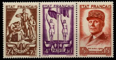 Frankreich 1943 Nr 591 + 592 + 593 postfrisch 3ER STR X742F22