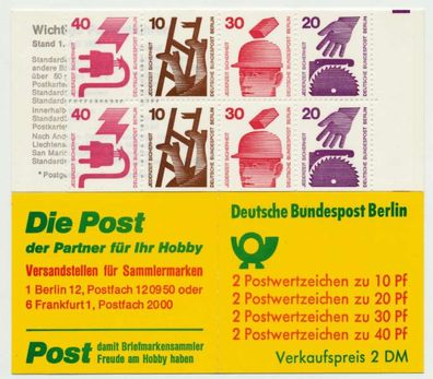 BERLIN Markenheftchen Nr MH 09c IoZ postfrisch SC1D876