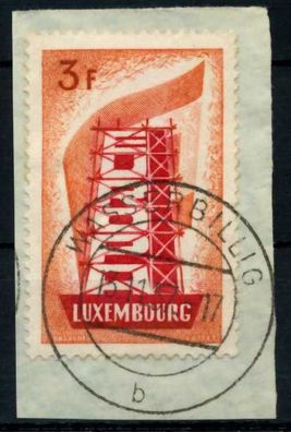 Luxemburg 1956 Nr 556 zentrisch gestempelt Briefstück X74B746