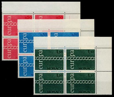 MONACO 1971 Nr 1014-1016 postfrisch Viererblock ECKE-OR X760CF2