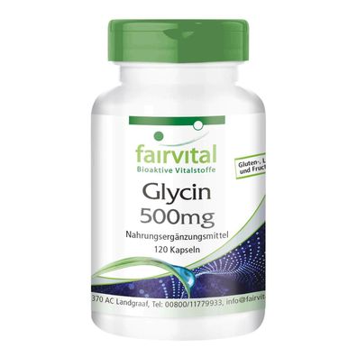 Glycin 500mg 120 Kapseln | Aminosäure | vegan - fairvital