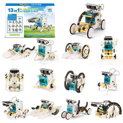 13-in-1 pädagogischer Solarroboter-Kit - Auto, Boot, Tier, Wissenschaft