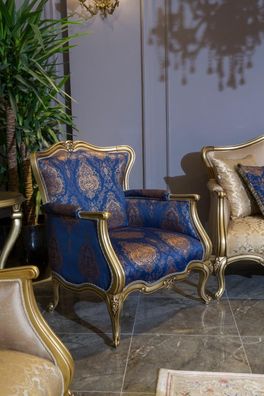 Sessel Luxus Einsitzer Couch Textil Sofa Polster Möbel Couchen Stoff Textil Samt