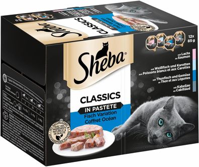 Sheba Classics Katzenfutter Nassfutter Schale Multipack in Pastete 12x85g