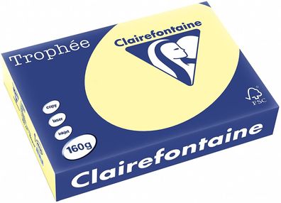 Clairefontaine Trophee Papier 2636C Gelb 160g/ m² DIN-A4 - 250 Blatt