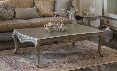 Luxus Couchtisch Klassische Couchtische Gold Silberner Tisch Beistelltisch Holz