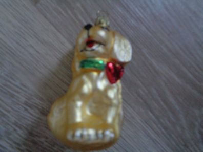 Christbaumkugel, Weihnachtskugel -Hund mit Herz