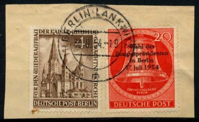 BERLIN 1953 Nr 106 + 118 gestempelt Briefstück zentrisch X76D656