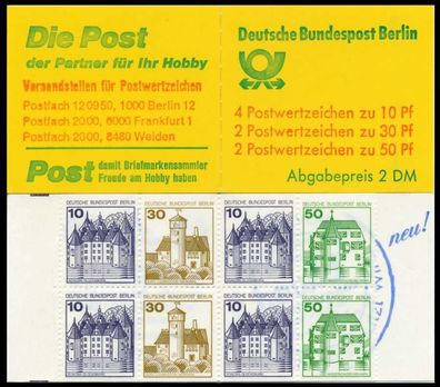 BERLIN Markenheftchen Nr MH 11foZ postfrisch S51694E